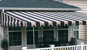 Black and White Residential Stationary  Awning Fairborn, OH